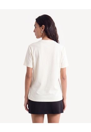 Camiseta Holgada Con Screen Frontal  Para Mujer Amarillo Seven Seven