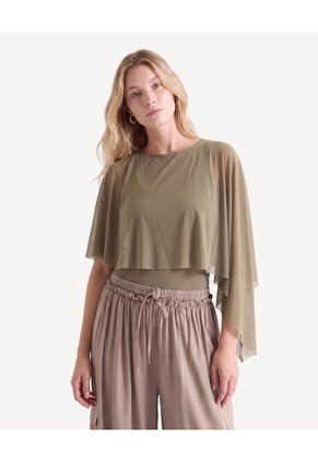 Body Mesh Con Capa  Para Mujer Verde Seven Seven