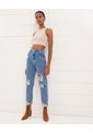 Crop Top Acanalado  Para Mujer Beige Seven Seven de Seven Seven