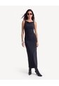 Vestido Largo Con Recogidos  Para Mujer Negro Seven Seven de Seven Seven