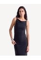 Vestido Largo Con Recogidos  Para Mujer Negro Seven Seven de Seven Seven