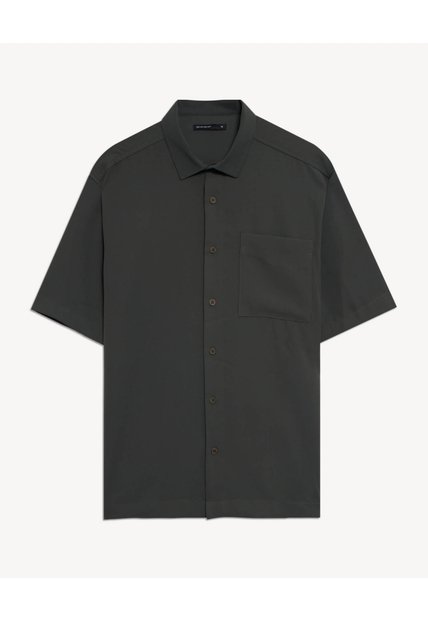 Camisa Relaxed Con Bolsillo  Para Hombre Gris Seven Seven