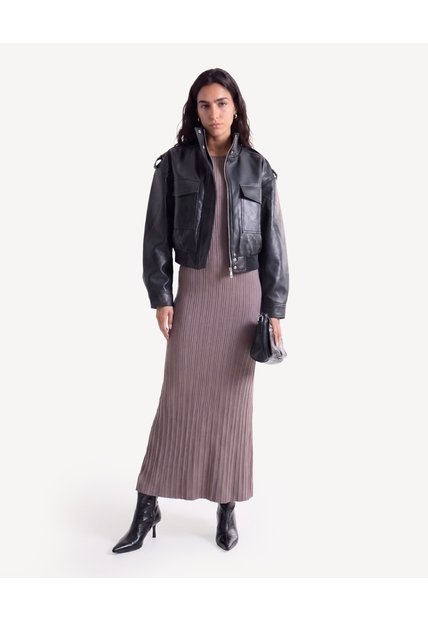 Vestido Mini En Tejido  Para Mujer Taupe Seven Seven