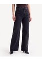 Jean Wide Leg Con Desgaste  Para Mujer Negro Seven Seven de Seven Seven