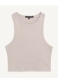 Crop Top Acanalado  Para Mujer Beige Seven Seven de Seven Seven