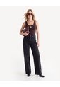 Jean Wide Leg Con Desgaste  Para Mujer Negro Seven Seven de Seven Seven
