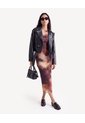 Vestido Midi De Mesh Con Espalda Abierta  Para Mujer Rojo Seven Seven de Seven Seven