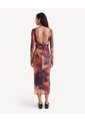 Vestido Midi De Mesh Con Espalda Abierta  Para Mujer Rojo Seven Seven de Seven Seven