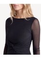 Vestido Midi Mesh  Para Mujer Negro Seven Seven de Seven Seven