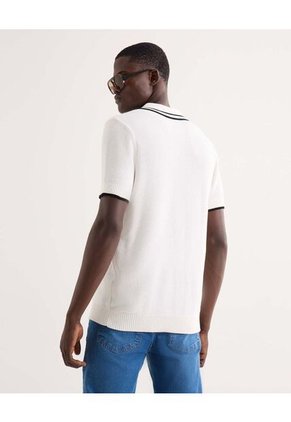 Polo Para Hombre Cuello Tejido Sin Bolsillo Color Crudo Marca Seven Seven #45110914