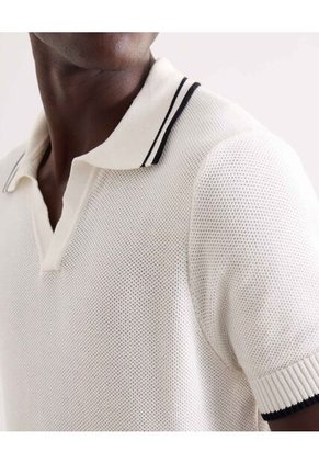 Polo Para Hombre Cuello Tejido Sin Bolsillo Color Crudo Marca Seven Seven #45110914