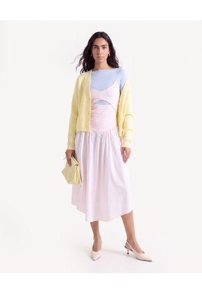Vestido Midi De Tiras Con Cutout Para Mujer Rosa Seven Seven