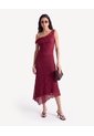 Vestido De Encaje Con Drapeado Lateral  Para Mujer Vino Seven Seven de Seven Seven