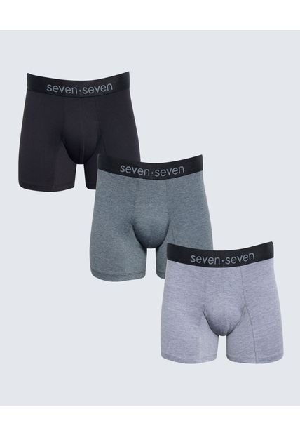 Boxer Para Hombre Fleat Seamer Medio Color Negro Marca Seven Seven #45000357