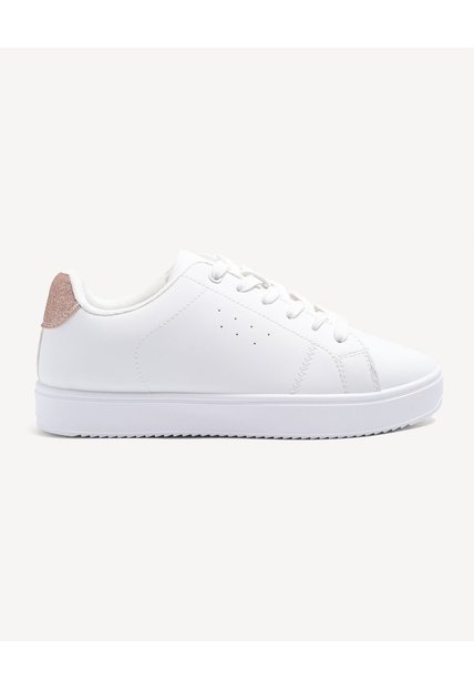 Tenis Con Detalle Posterior  Para Mujer Blanco Seven Seven