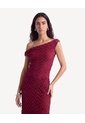 Vestido De Encaje Con Drapeado Lateral  Para Mujer Vino Seven Seven de Seven Seven