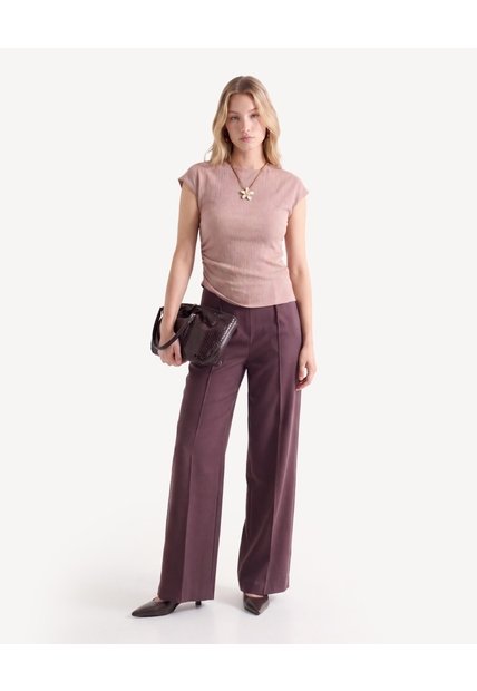 Camiseta Con Recogido  Para Mujer Rosado Seven Seven