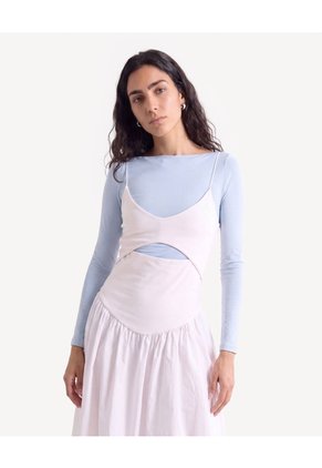 Vestido Midi De Tiras Con Cutout Para Mujer Rosa Seven Seven