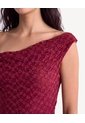 Vestido De Encaje Con Drapeado Lateral  Para Mujer Vino Seven Seven de Seven Seven