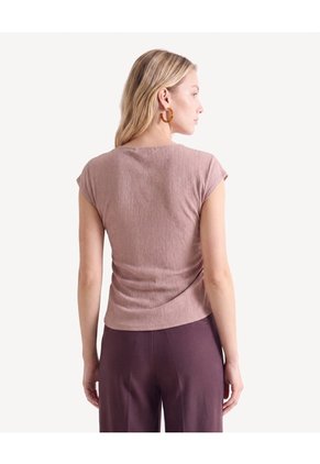 Camiseta Con Recogido  Para Mujer Rosado Seven Seven