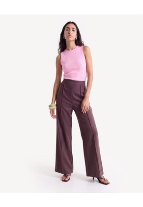 Pantalón Bota Ancha  Para Mujer Café Seven Seven
