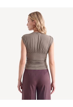 Camiseta Cuello V Para Mujer Verde Seven Seven