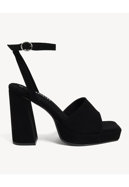 Sandalias Tacón Plataforma  Para Mujer Negro Seven Seven