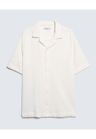 Camisa Para Hombre Manga Corta  Color Crema Marca Seven Seven #45012055 Seven Seven