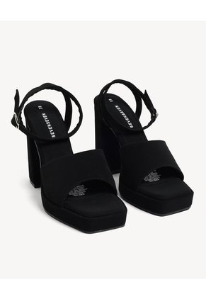 Sandalias Tacón Plataforma  Para Mujer Negro Seven Seven