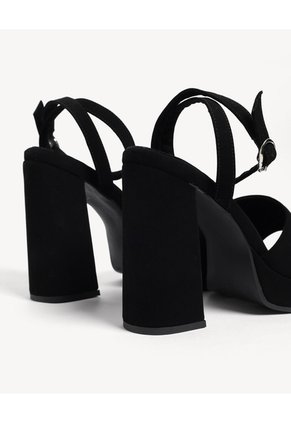 Sandalias Tacón Plataforma  Para Mujer Negro Seven Seven