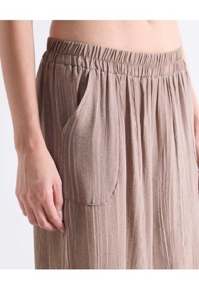 Pantalón Fluido Estampado Para Mujer Taupe Seven Seven