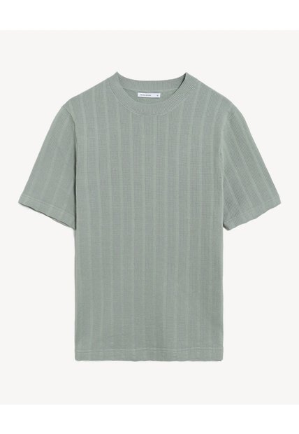 Camiseta Tejido Tricot  Para Hombre Verde Seven Seven