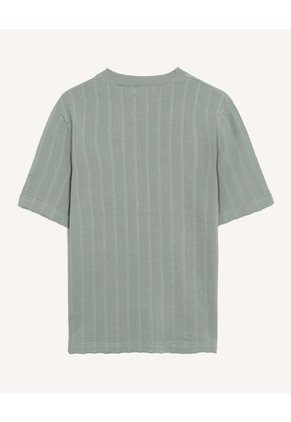 Camiseta Tejido Tricot  Para Hombre Verde Seven Seven
