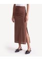 Falda Midi Con Recogidos Laterales  Para Mujer Café Seven Seven de Seven Seven