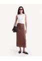 Falda Midi Con Recogidos Laterales  Para Mujer Café Seven Seven de Seven Seven