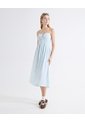 Vestido Midi Tiras Rayas  Para Mujer Azul Seven Seven de Seven Seven