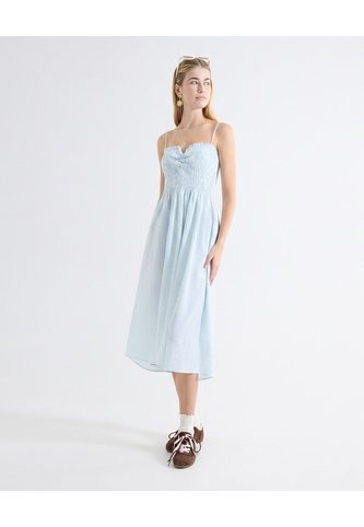 Vestido Midi Tiras Rayas  Para Mujer Azul Seven Seven Seven Seven