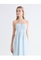 Vestido Midi Tiras Rayas  Para Mujer Azul Seven Seven de Seven Seven