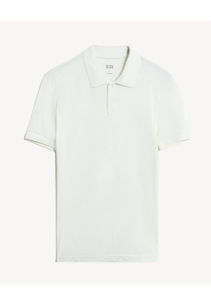 Polo En Tejido Piqué  Para Hombre Marfil Seven Seven