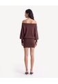 Vestido Kimono Off Shoulder De Punto  Para Mujer Café Seven Seven de Seven Seven