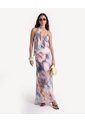 Vestido Maxi De Mesh Con Corbata  Para Mujer Rosa Seven Seven de Seven Seven