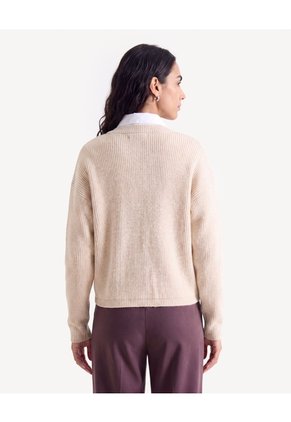 Saco Cardigan Tejido Con Tres Botones Para Mujer Arena Seven Seven