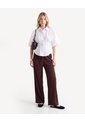 Pantalón Suelto Con Cordón Ajustable  Para Mujer Café Seven Seven de Seven Seven