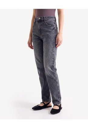 Jean Mom Efecto Desgastado Para Mujer Gris Seven Seven