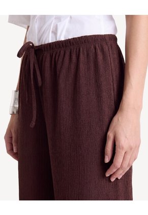 Pantalón Suelto Con Cordón Ajustable  Para Mujer Café Seven Seven