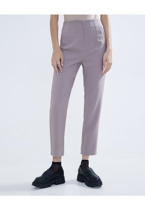 Pantalón Con Pinzas Frontales Para Mujer Café Seven Seven