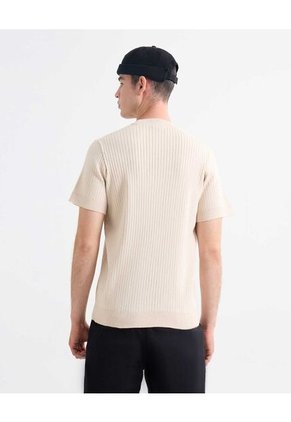 Camiseta Para Hombre Manga Corta Cuello Redondo Color Arena Marca Seven Seven #45092693