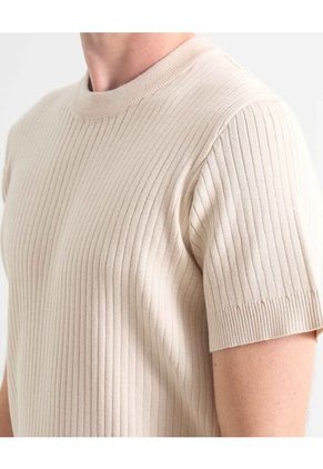 Camiseta Para Hombre Manga Corta Cuello Redondo Color Arena Marca Seven Seven #45092693