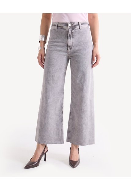 Jean Retro Tiro Alto  Para Mujer Gris Seven Seven