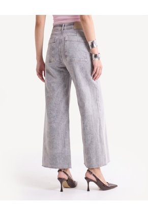 Jean Retro Tiro Alto  Para Mujer Gris Seven Seven
